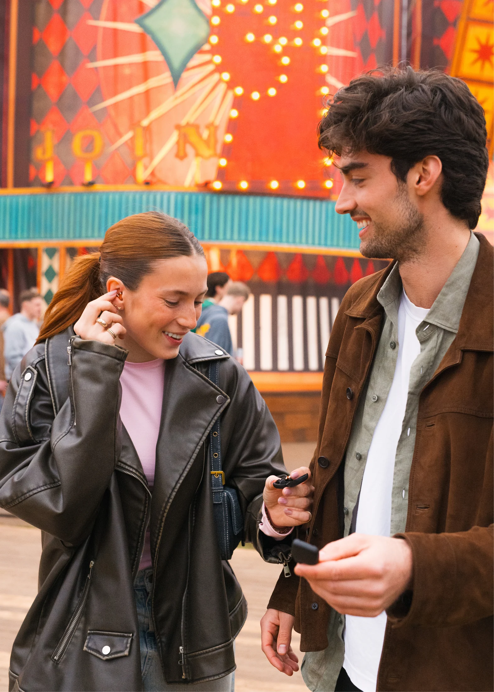 Festival visitors trying Alpine hearing protection